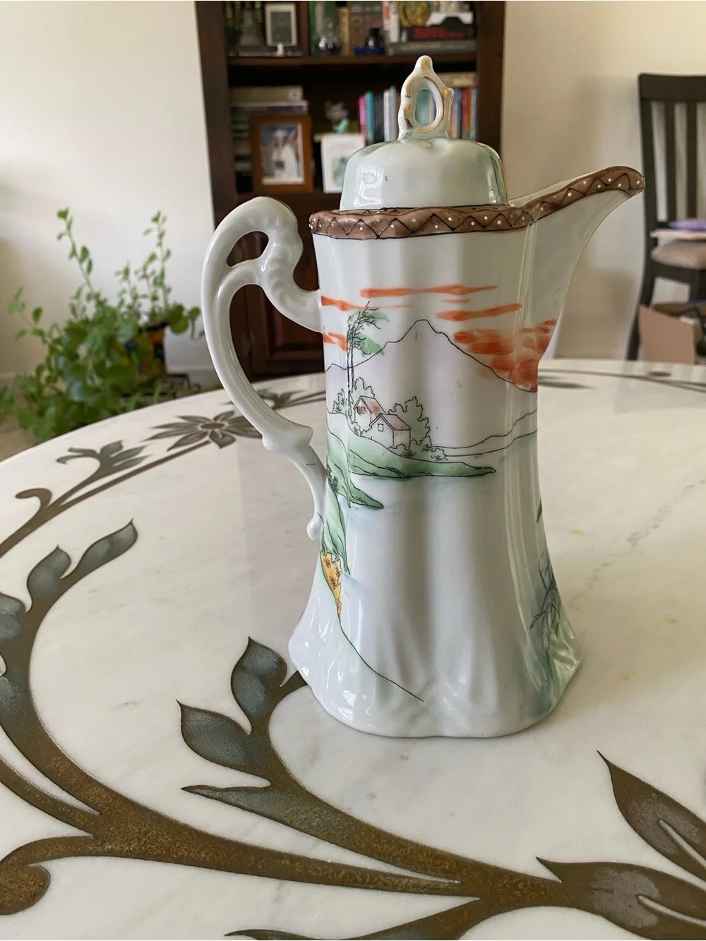 Antique/Vintage Nippon HandPainted Porcelain Lidded Chocolate Pot Nordic Village